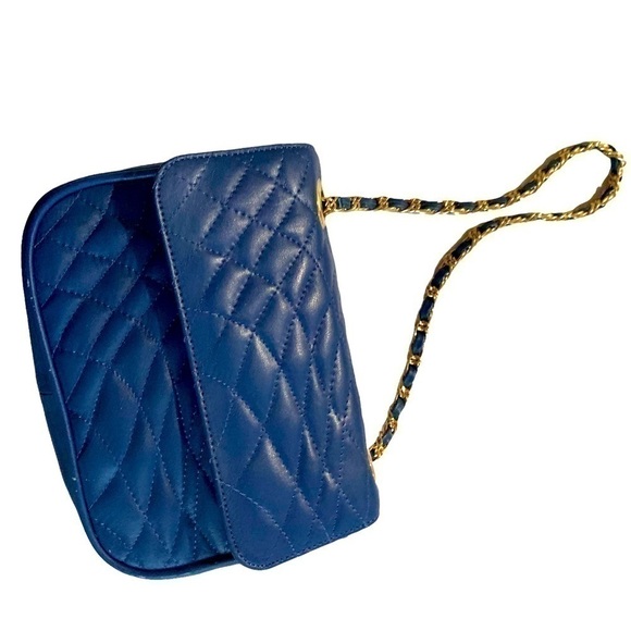 DANIELLE NICOLE BLUE LEATHER CROSSBODY PURSE MAGNETIC CLOSURE. - Picture 5 of 8